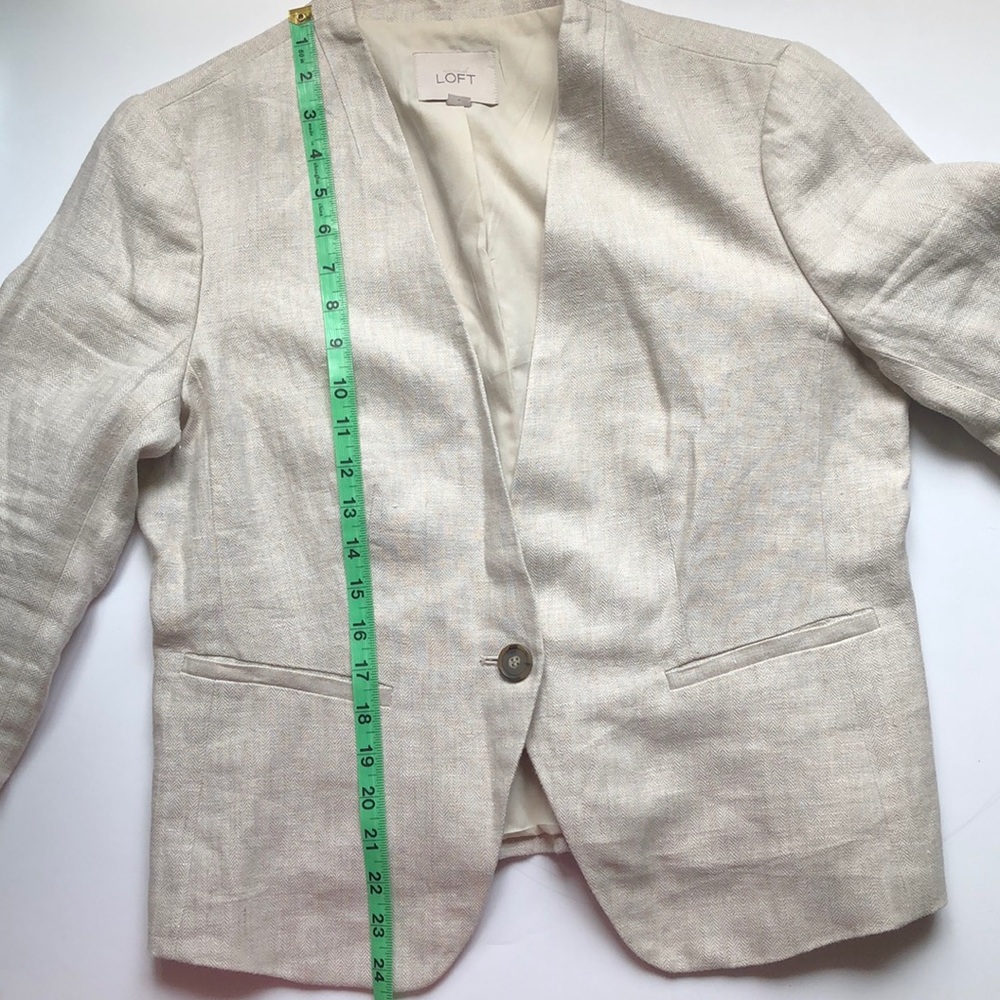 Anne Taylor LOFT Linen Collarless Jacket - Picture 13 of 14